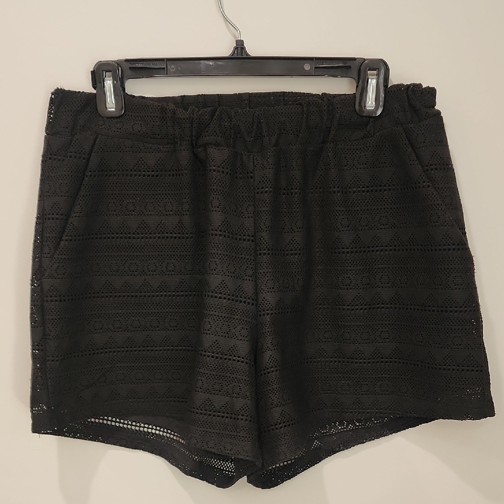 Ya Los Angeles Black High Waist Lace Shorts